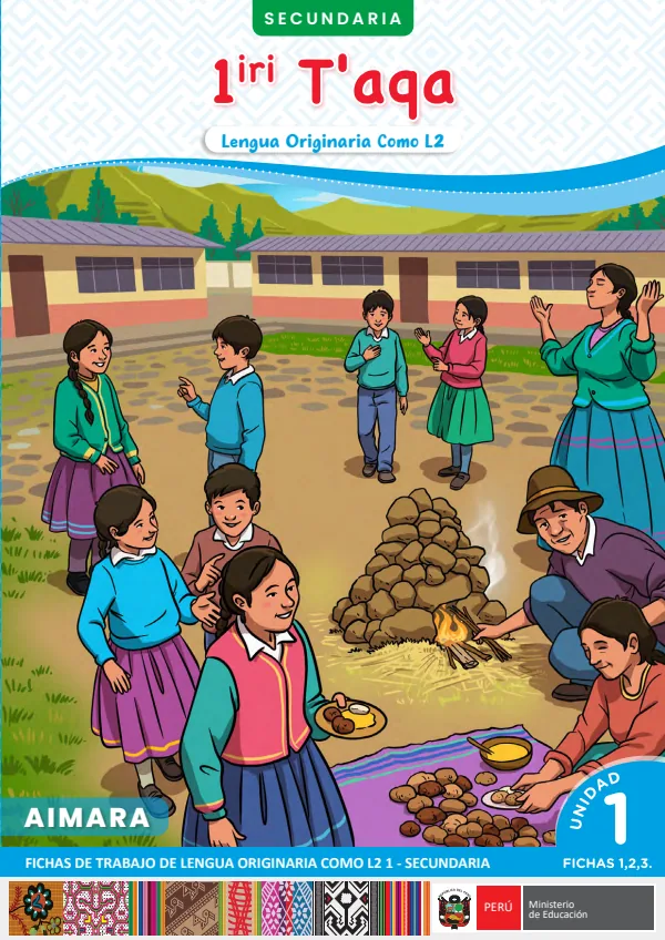 1 iri T'apa: fichas de trabajo de Lengua originaria como L2 1 - Secundaria - Aimara (MINEDU) PDF 1 Portada de 1 iri T'apa: fichas de trabajo de Lengua originaria como L2 1 - Secundaria - Aimara - MINEDU
