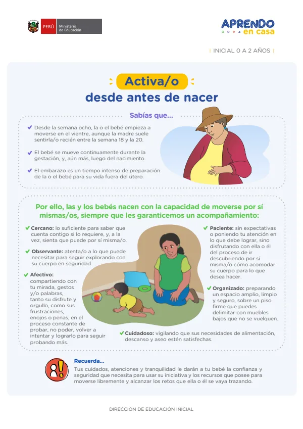 Activa/o desde antes de nacer - Inicial 0 a 2 años (MINEDU) PDF 1 Portada de Activa/o desde antes de nacer - Inicial 0 a 2 años - MINEDU