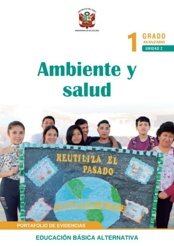 Ambiente y salud 1 Primer grado - Ciclo avanzado (MINEDU) PDF 1 Portada de Ambiente y salud 1 Primer grado - Ciclo avanzado - Educación Básica Alternativa (EBA) - MINEDU