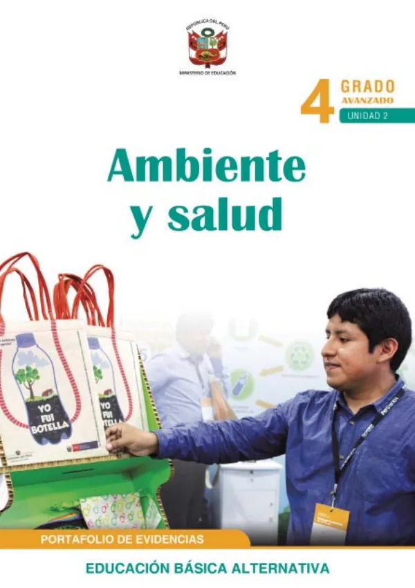 Ambiente y salud 4 Cuarto grado - Ciclo avanzado (MINEDU) PDF 1 Portada de Ambiente y salud 4 Cuarto grado - Ciclo avanzado - Educación Básica Alternativa (EBA) - MINEDU