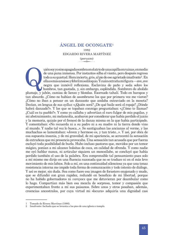 Angel de ocongate: 1982. Edgardo Rivera Martínez - 5.° grado de Secundaria (PDF) 1 Portada de Angel de ocongate: 1982. Edgardo Rivera Martínez - 5.º grado de Secundaria (MINEDU)