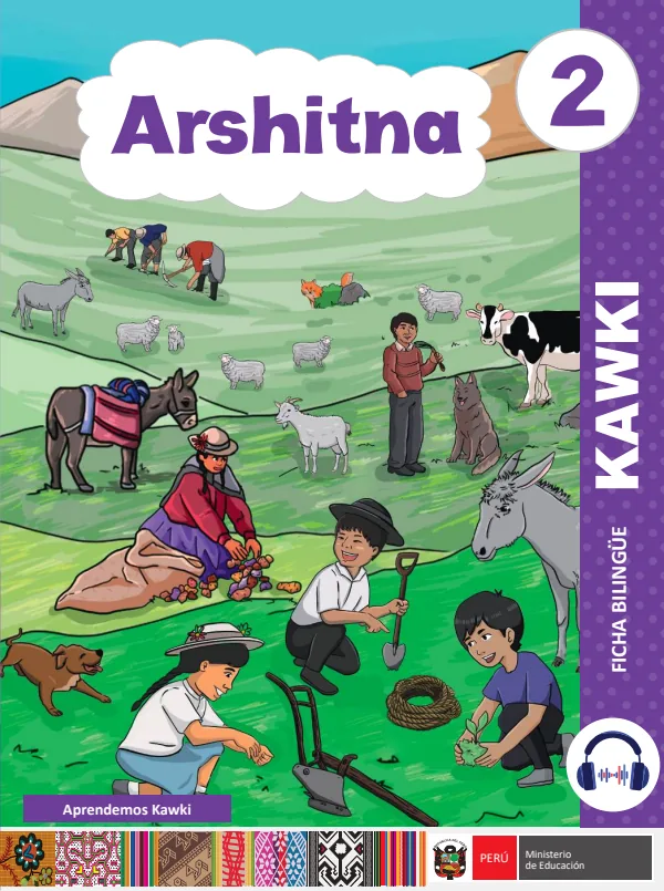 Arshitna - 2 - Kawki: Ficha Bilingüe del 2 Primaria (MINEDU) PDF 1 Portada de Arshitna - 2 - Kawki: Ficha Bilingüe del 2 Primaria - MINEDU