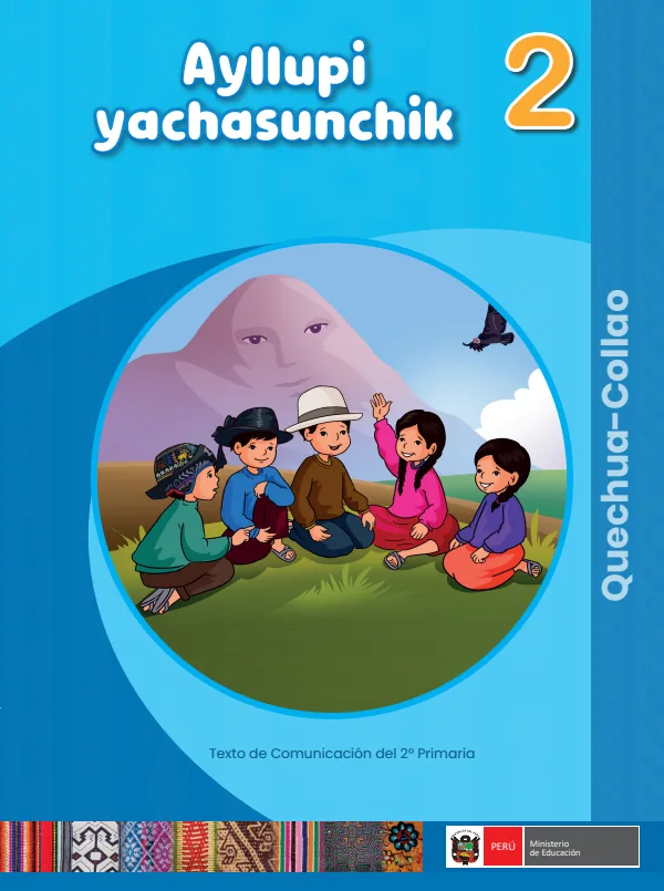 Ayllupi Yachasunchik - 2 - Quechua-Collao: Texto de Comunicación del 2 Primaria (MINEDU) PDF 1 Portada de Ayllupi Yachasunchik - 2 - Quechua-Collao: Texto de Comunicación del 2 Primaria - MINEDU