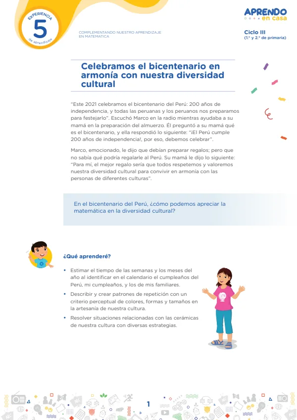 Complementando nuestro aprendizaje en Matemática - Primaria (MINEDU) PDF 1 Portada de Complementando nuestro aprendizaje en Matemática - Primaria - MINEDU