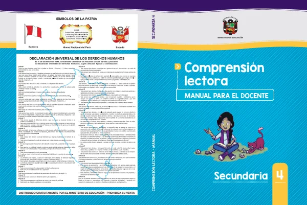 Comprensión lectora 4: manual para el docente de cuarto grado de Secundaria · 2017 (MINEDU) PDF 1 Portada de Comprensión lectora 4: manual para el docente de cuarto grado de Secundaria · 2017 - MINEDU