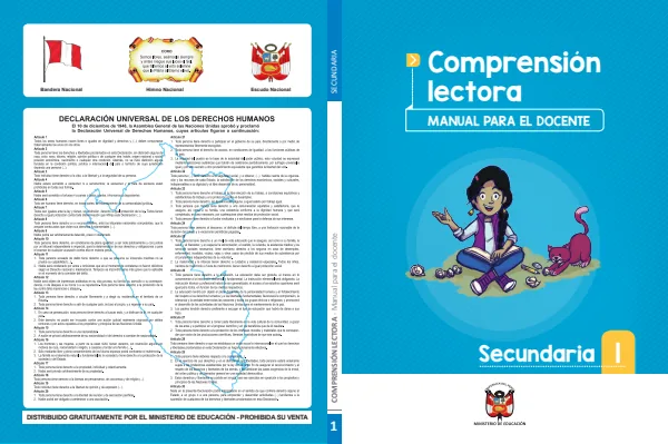 Comprensión lectora: manual para el docente de primer grado de Secundaria 2018 · 2018 (MINEDU) PDF 1 Portada de Comprensión lectora: manual para el docente de primer grado de Secundaria 2018 · 2018 - MINEDU
