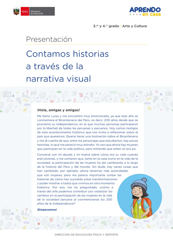 Contamos historias a través de la narrativa visual , 3.er y 4. grado (MINEDU) PDF 1 Portada de Contamos historias a través de la narrativa visual , 3.er y 4. grado - MINEDU