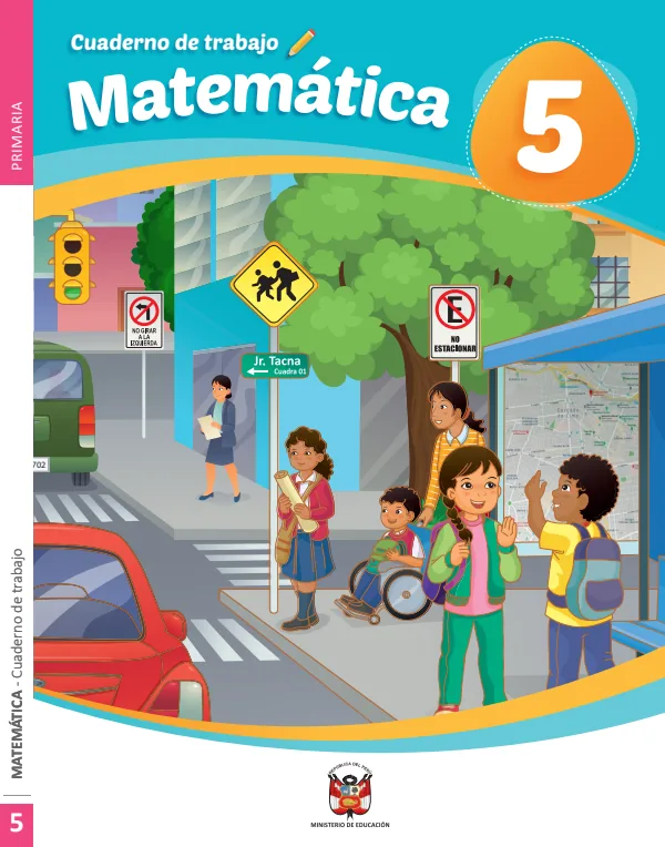 Cuaderno de trabajo Matemática 5 - 5.° grado de Primaria (MINEDU) PDF 1 Portada de Cuaderno de trabajo Matemática 5 - 5.° grado de Primaria - MINEDU