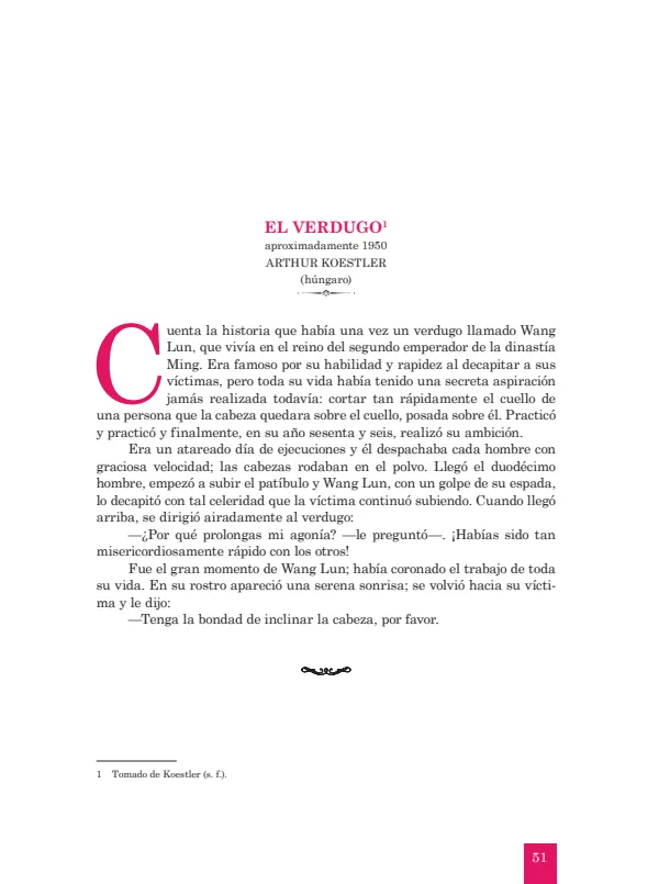 El verdugo: aproximadamente 1950. Arthur Koestler - 1.° grado de Secundaria (MINEDU) PDF 1 Portada de El verdugo: aproximadamente 1950. Arthur Koestler - 1.° grado de Secundaria - MINEDU