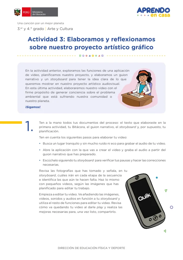 Elaboramos y reflexionamos sobre nuestro proyecto artístico gráfico , 3er y 4to grado (MINEDU) PDF 1 Portada de Elaboramos y reflexionamos sobre nuestro proyecto artístico gráfico , 3er y 4to grado - MINEDU