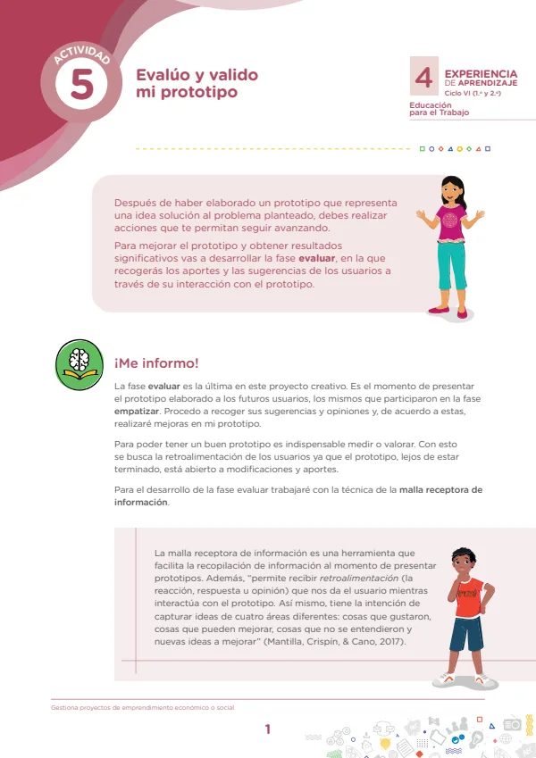 Evalúo y valido mi prototipo - Secundaria (MINEDU) PDF 1 Portada de Evalúo y valido mi prototipo - Secundaria - MINEDU