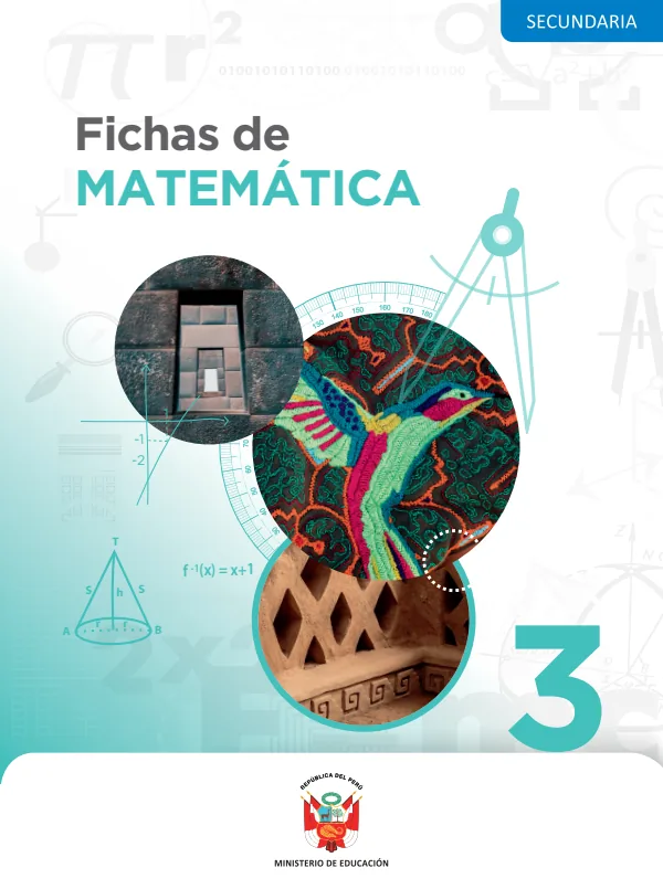 Fichas de Matemática 3 grado de Secundaria (MINEDU) PDF 1 Portada de Fichas de Matemática 3 grado de Secundaria - MINEDU
