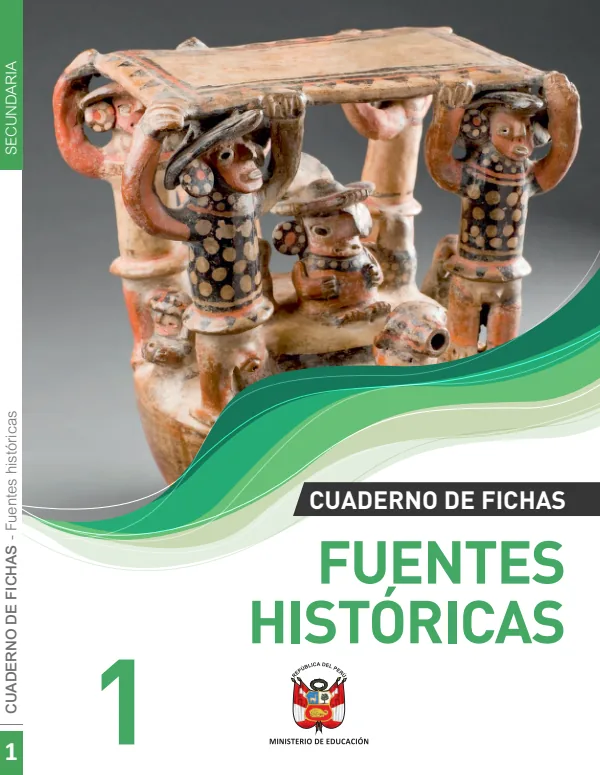 Fuentes Históricas 1: Cuaderno de fichas - 1.° grado de Secundaria (MINEDU) PDF 1 Portada de Fuentes Históricas 1: Cuaderno de fichas - 1.° grado de Secundaria - MINEDU