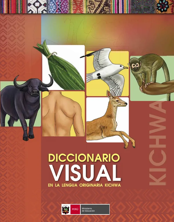 Kichwapa tukuy shimikuna = Diccionario visual en lengua originaria Quechua Kichwa (MINEDU) PDF 1 Portada de Kichwapa tukuy shimikuna = Diccionario visual en lengua originaria Quechua Kichwa - Primaria - MINEDU