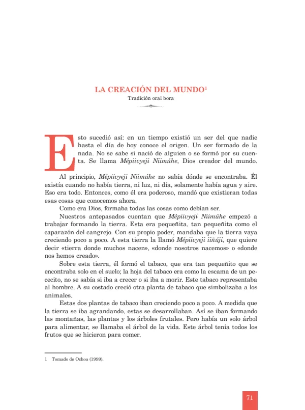 La creación del mundo: tradición oral bora - 1.° grado de Secundaria (MINEDU) PDF 1 Portada de La creación del mundo: tradición oral bora - 1.° grado de Secundaria - MINEDU