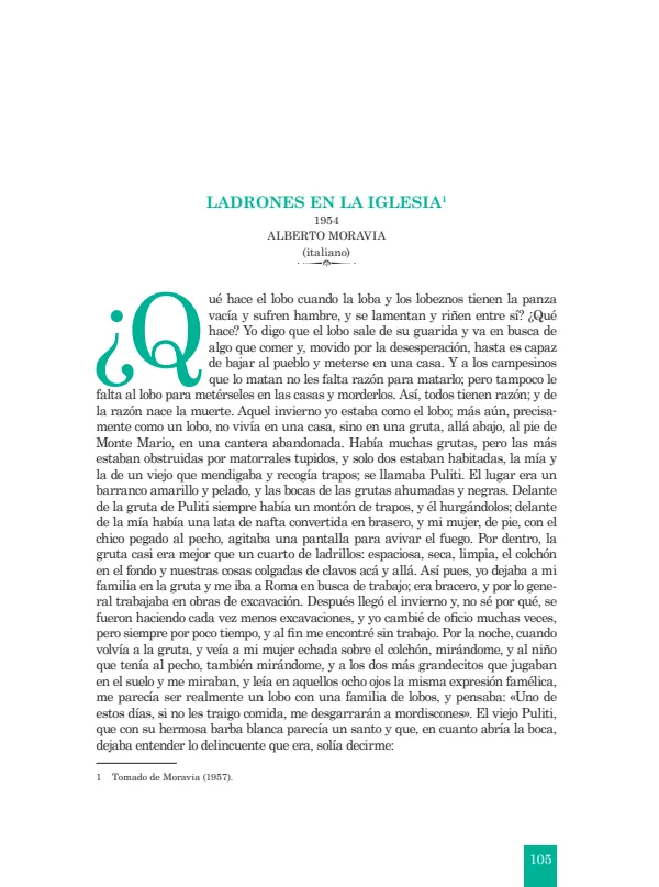 Ladrones en la iglesia: 1954. Alberto Moravia - 5.° grado de Secundaria (MINEDU) PDF 1 Portada de Ladrones en la iglesia: 1954. Alberto Moravia - 5.° grado de Secundaria - MINEDU