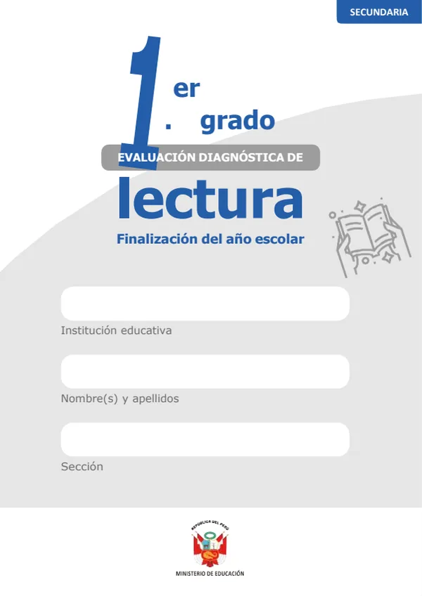 Lectura: evaluación diagnóstica, 1 grado: finalización del año escolar (MINEDU) PDF 1 Portada de Lectura: evaluación diagnóstica, 1 grado: finalización del año escolar - MINEDU