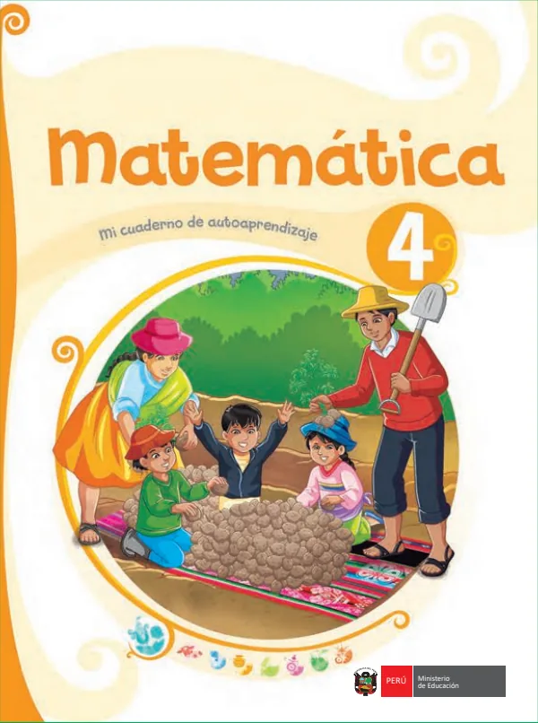 Matemática 4: mi cuaderno de autoaprendizaje - 4.° grado de Primaria (MINEDU) PDF 1 Portada de Matemática 4: mi cuaderno de autoaprendizaje - 4.° grado de Primaria - MINEDU