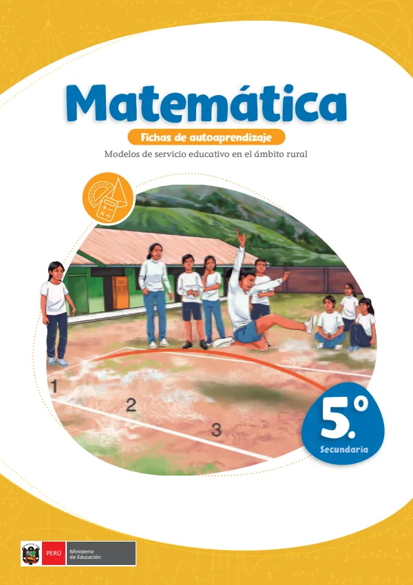 Matemática, 5: fichas de autoaprendizaje a distancia - 5.° grado de Secundaria (MINEDU) PDF 1 Portada de Matemática, 5: fichas de autoaprendizaje a distancia - 5.° grado de Secundaria - MINEDU