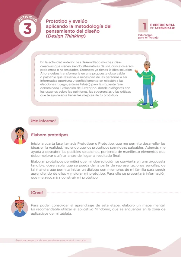 Prototipo y evalúo aplicando la metodología del pensamiento del diseño (Design Thinking) (MINEDU) PDF 1 Portada de Prototipo y evalúo aplicando la metodología del pensamiento del diseño (Design - Secundaria - MINEDU