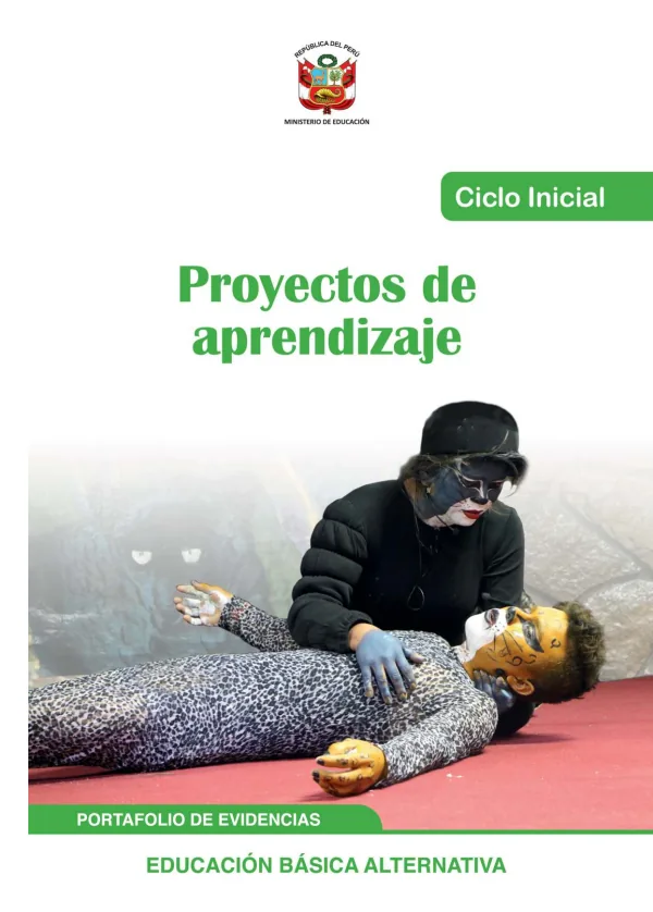Proyectos de aprendizaje: Ciclo Inicial - Portafolio de evidencias (MINEDU) PDF 1 Portada de Proyectos de aprendizaje: Ciclo Inicial - Portafolio de evidencias - Educación Básica Alternativa (EBA) - MINEDU