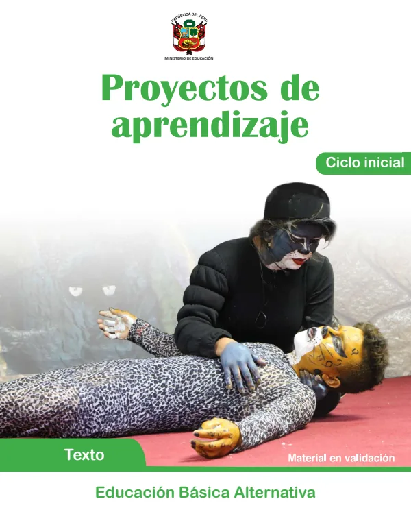 Proyectos de aprendizaje - Ciclo inicial - Texto (MINEDU) PDF 1 Portada de Proyectos de aprendizaje - Ciclo inicial - Texto - Educación Básica Alternativa (EBA) - MINEDU