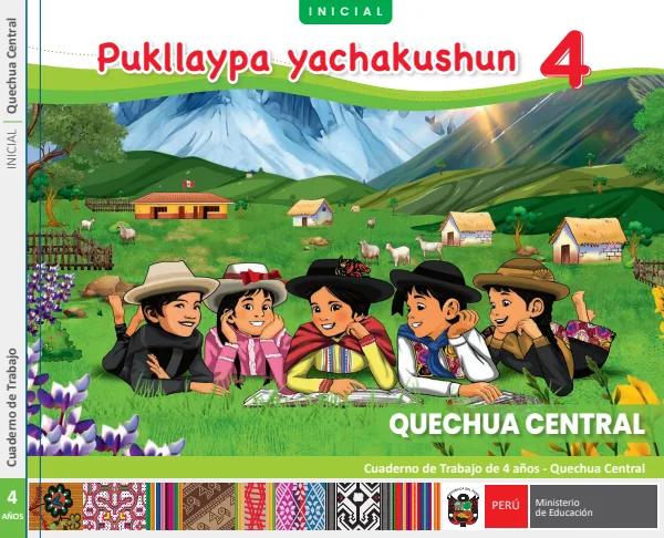Pukllaypa yachakushun: cuaderno de trabajo de 4 años - Quechua central (MINEDU) PDF 1 Portada de Pukllaypa yachakushun: cuaderno de trabajo de 4 años - Quechua central - MINEDU