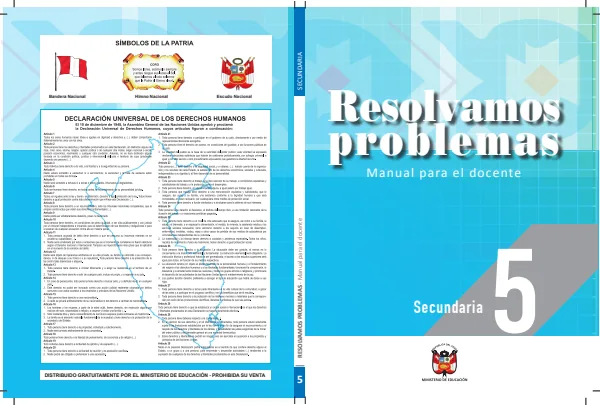 Resolvamos problemas 5: manual para el docente 2018 · 2018 (MINEDU) PDF 1 Portada de Resolvamos problemas 5: manual para el docente 2018 · 2018 - Guías docentes - MINEDU