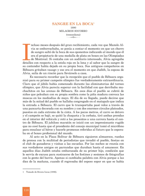 Sangre en la boca: 1990. Milagros Socorro - 5.° grado de Secundaria (MINEDU) PDF 1 Portada de Sangre en la boca: 1990. Milagros Socorro - 5.° grado de Secundaria - MINEDU