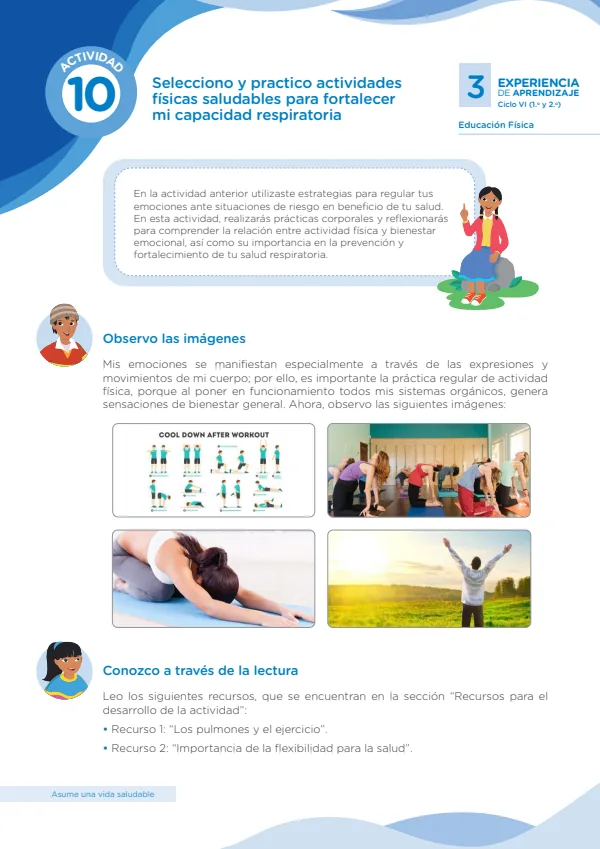 Selecciono y practico actividades físicas saludables - Secundaria (MINEDU) PDF 1 Portada de Selecciono y practico actividades físicas saludables - Secundaria - MINEDU
