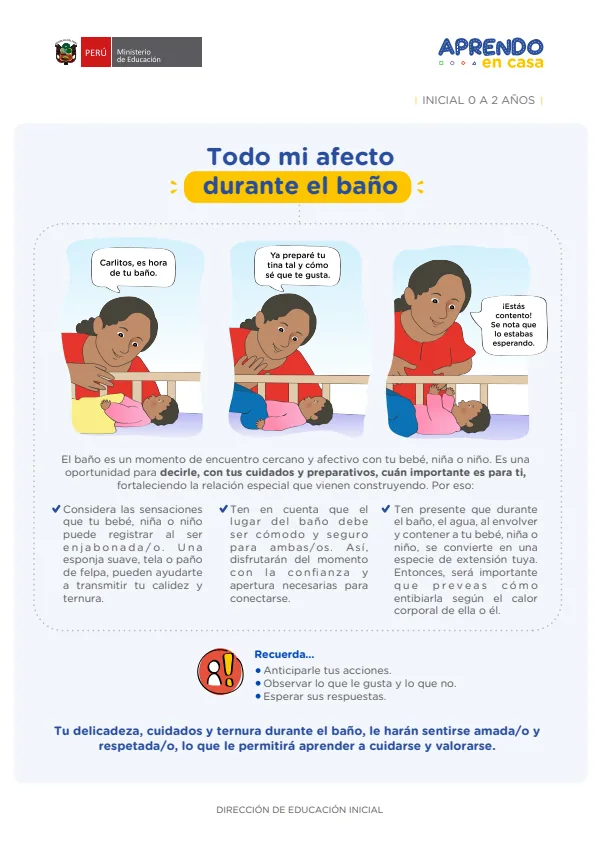 Todo mi afecto durante el baño - Inicial 0 a 2 años (MINEDU) PDF 1 Portada de Todo mi afecto durante el baño - Inicial 0 a 2 años - MINEDU