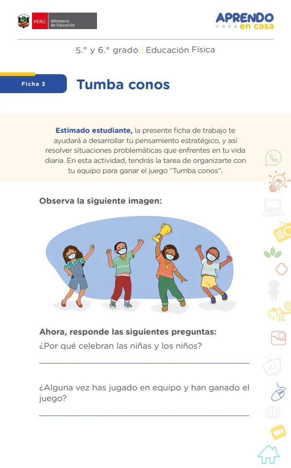 Tumba conos - Primaria (MINEDU) PDF 1 Portada de Tumba conos - Primaria - MINEDU